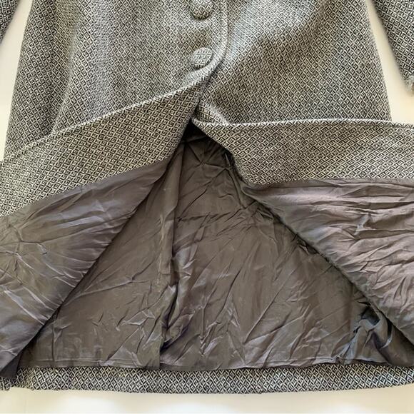 Vintage Arden B Gray Crochet Detail Victorian Coat Button Down Peacoat Small - Picture 7 of 14